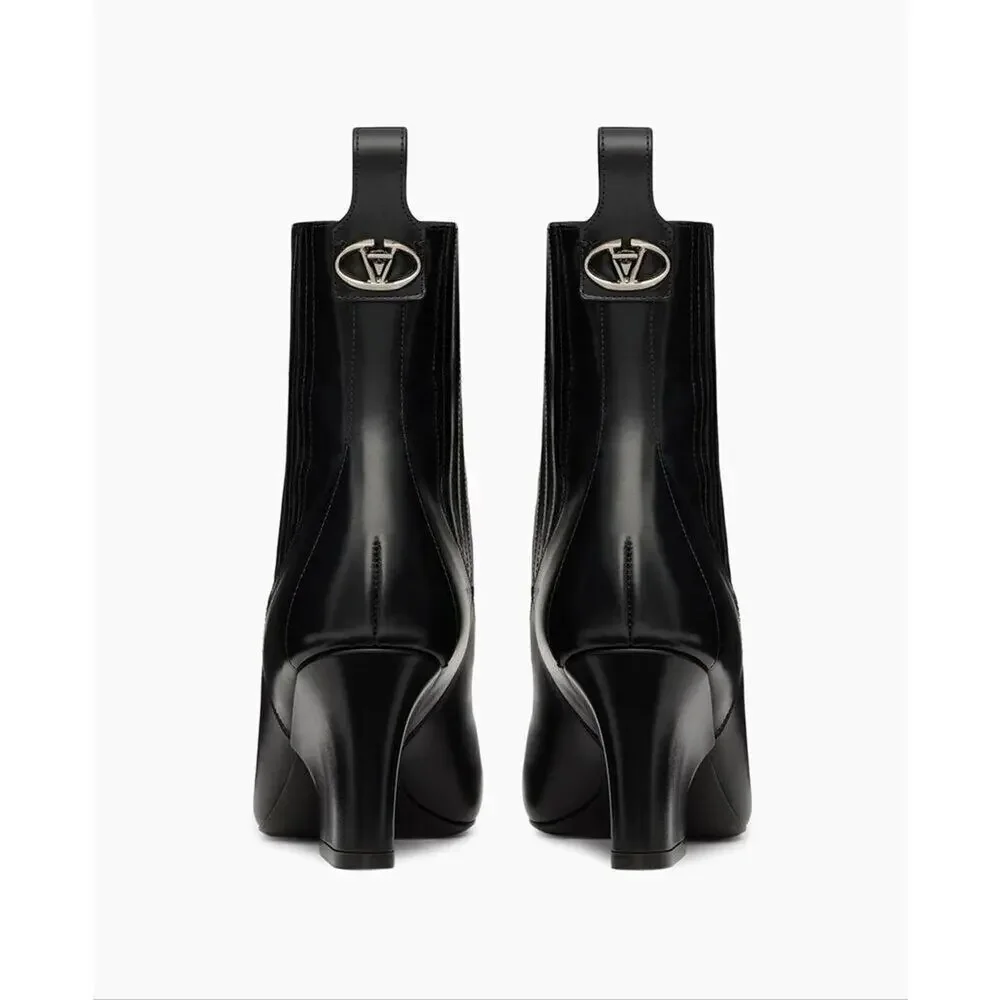Valentino Garavani VLogo 75MM Lockette Beatle in Brushed Calfskin Boots